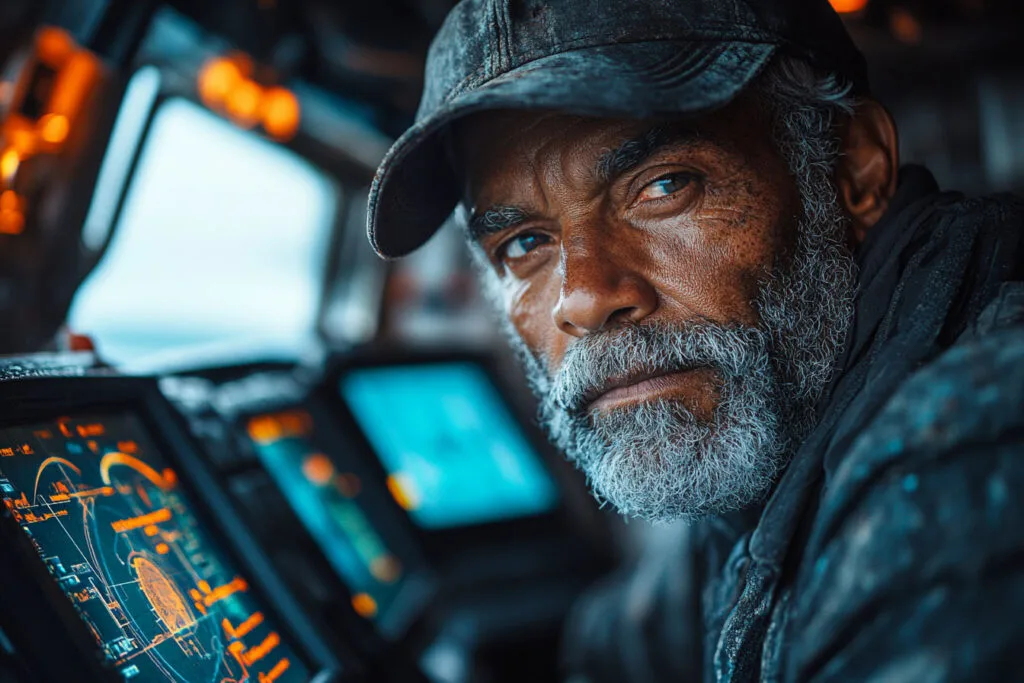 Captain inside Fishing Vessel